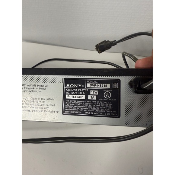 Sony DVP-NS315 CD DVD Player MP3 Playback DTS Digital Output Component Video Out - Picture 7 of 9
